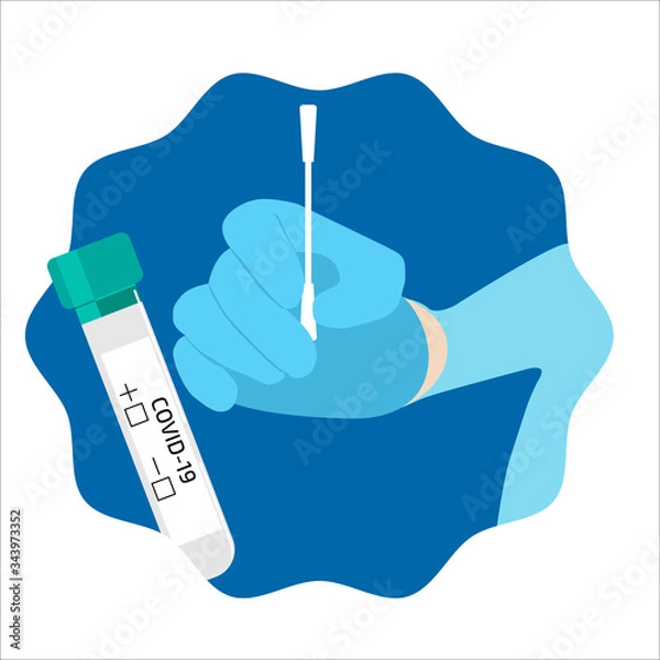 Obraz A coronavirus nose test in the doctor’s hand.