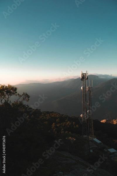 Fototapeta sunset in the mountains
