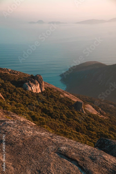 Fototapeta sunset in the mountains