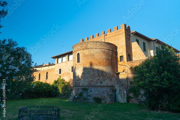 Fototapeta View of the "Torrione S. Brigida" (tower saint Brigida) in Empoli, Tuscany, Italy