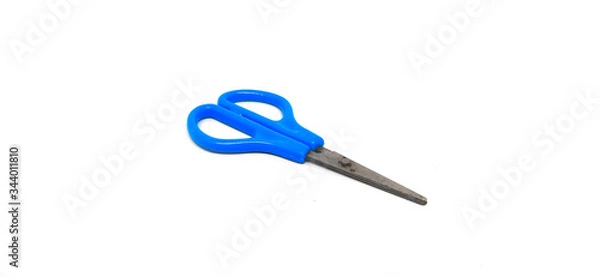 Obraz blue scissors Isolated on white background