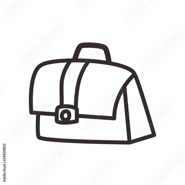 Fototapeta Suitcase bag line style icon vector design