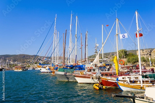 Obraz Moored yachts, Bodrum, Turkey