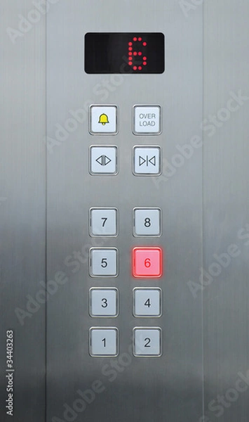 Obraz 6 floor on elevator buttons