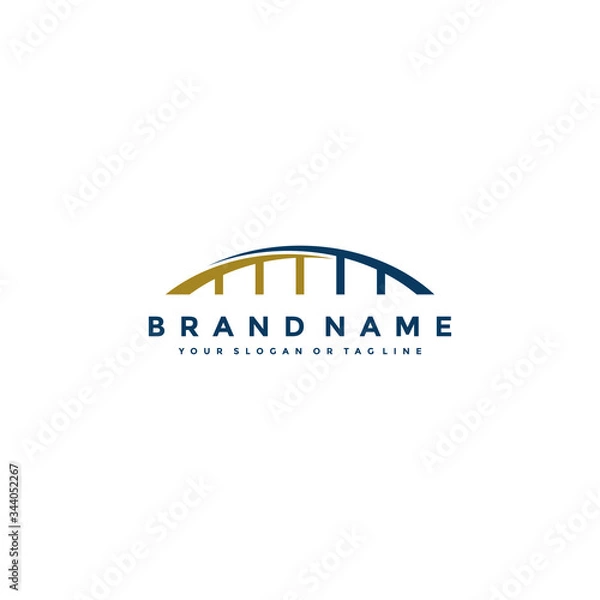 Fototapeta bridge logo icon design vector template