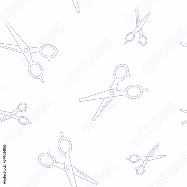 Obraz Wrapping paper - Seamless pattern of symbols hairdresser salon for vector graphic design