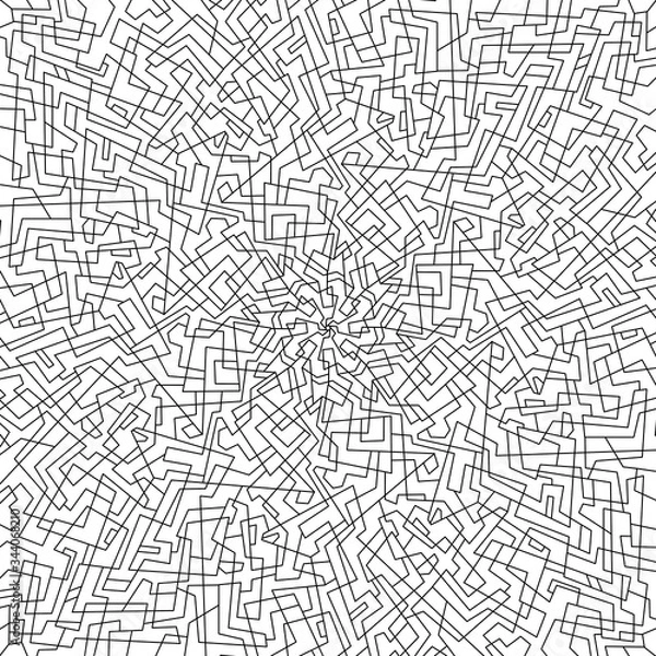 Fototapeta Geometric mandala coloring book. Beautiful relax dud black and white ornament. Large size, meditative drawing. Coloring book page.