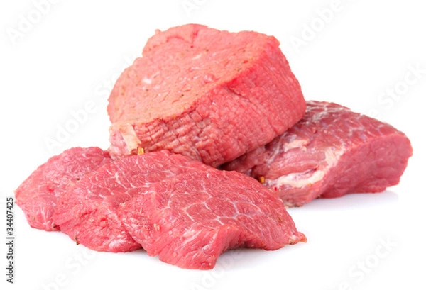 Fototapeta raw meat isolated on white