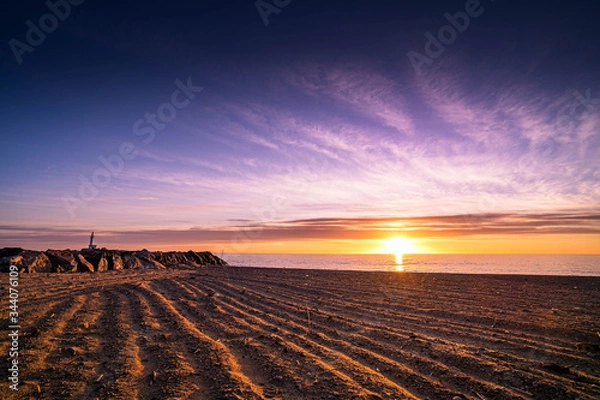 Obraz Lever de soleil plage Barcarès Pyrénées Orientales