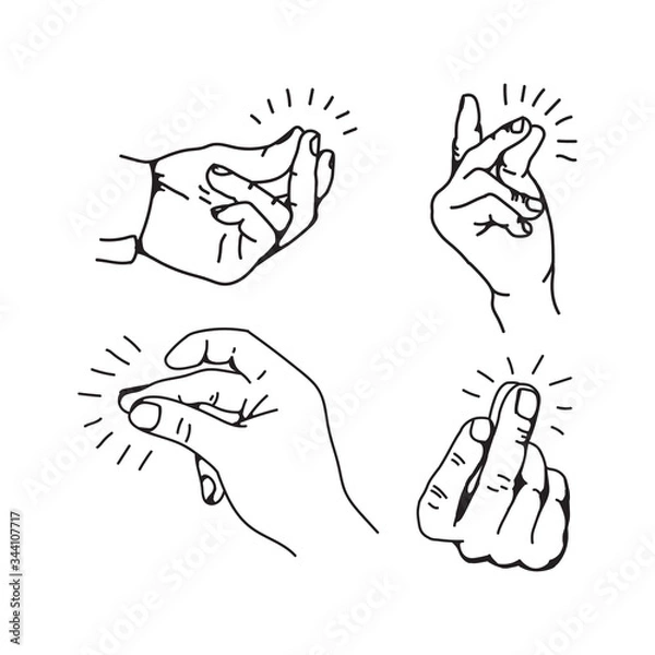 Fototapeta snapping finger hand gesture outline vector