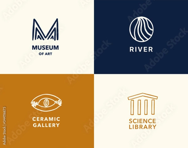 Fototapeta Logo set of Museum. Gallery vector collection.