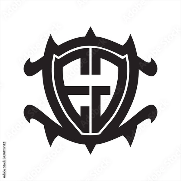 Fototapeta EG Logo monogram isolated with frame shield shape design template