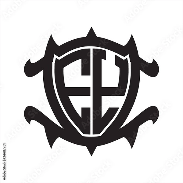 Fototapeta EY Logo monogram isolated with frame shield shape design template