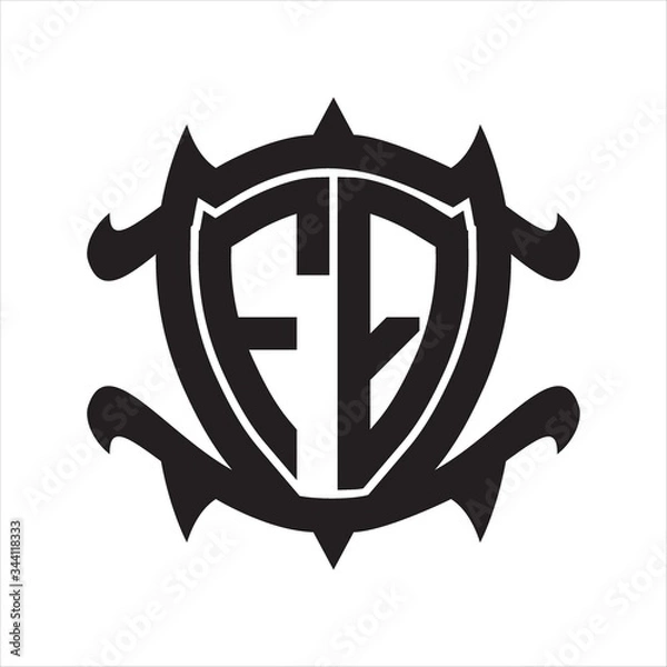 Fototapeta FQ Logo monogram isolated with frame shield shape design template