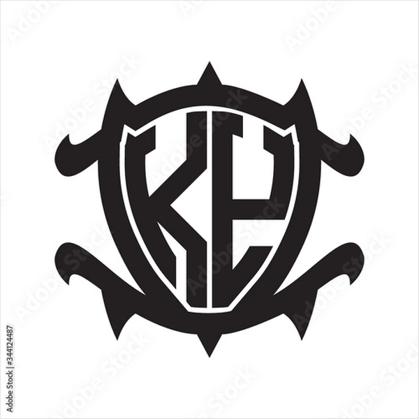 Fototapeta KY Logo monogram isolated with frame shield shape design template