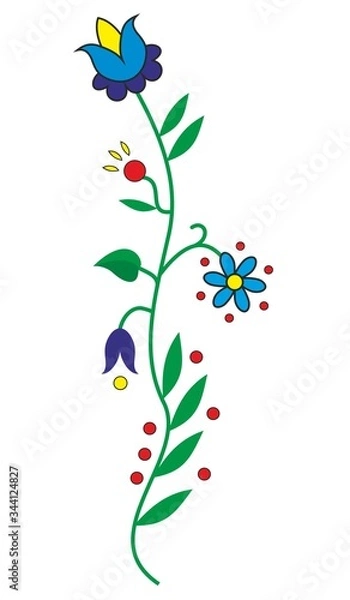 Fototapeta Polish kashubian folk flowers