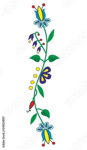 Obraz Polish kashubian folk flowers