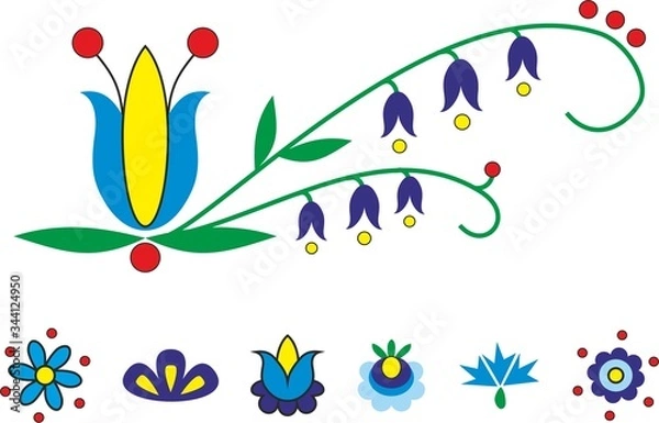 Obraz Polish kashubian folk flowers