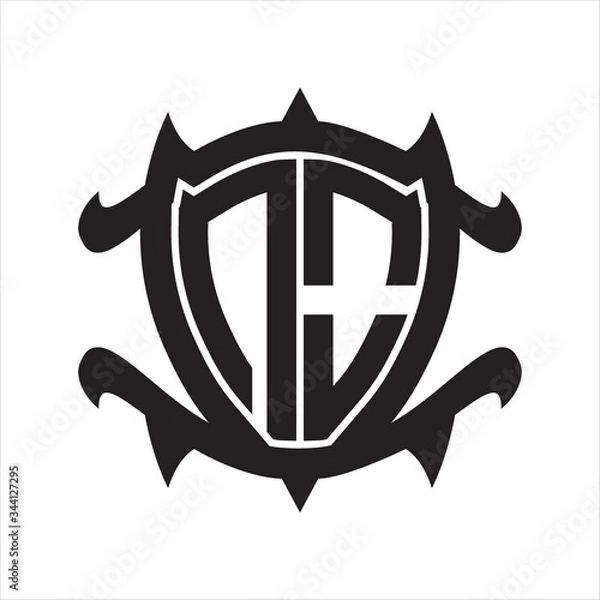 Fototapeta NO Logo monogram isolated with frame shield shape design template