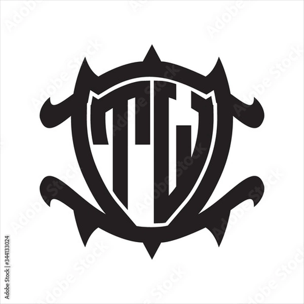 Fototapeta TW Logo monogram isolated with frame shield shape design template