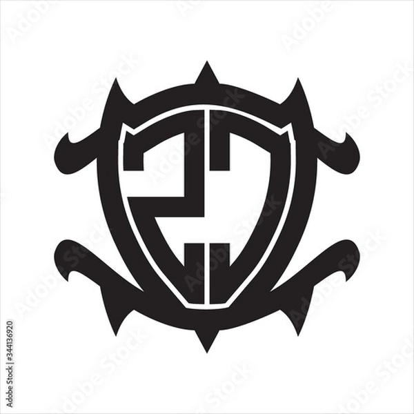 Fototapeta ZC Logo monogram isolated with frame shield shape design template
