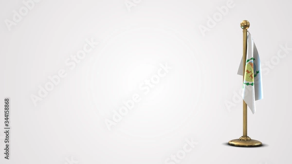 Fototapeta San Luis realistic 3D flag illustration on golden flagpole.