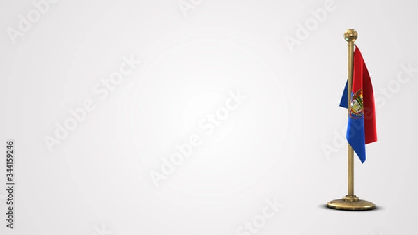 Fototapeta Chimborazo Ecuador realistic 3D flag illustration on golden flagpole.