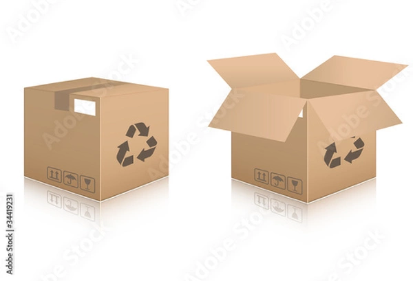 Fototapeta Two cardboard boxes