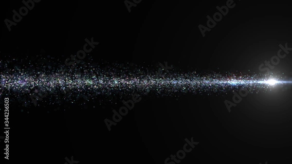 Fototapeta Lens Flares and Particles space lower thirds 3D illustration background.