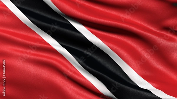 Fototapeta 3D illustration of the flag of Trinidad and Tobago waving in the wind.