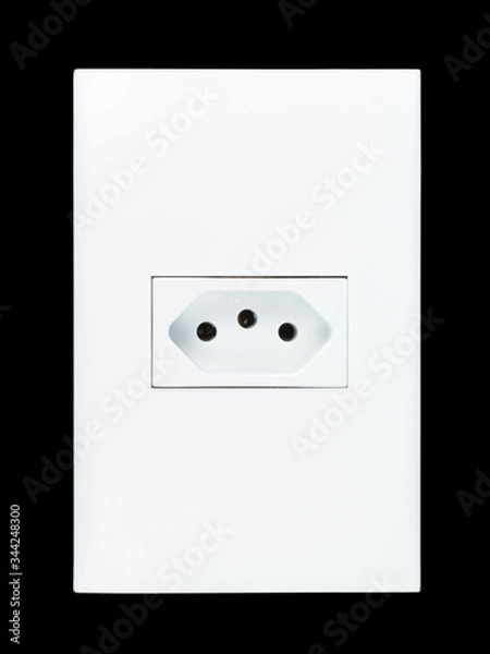 Fototapeta electrical outlet isolated on white