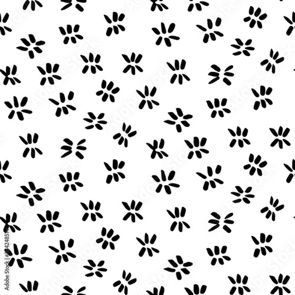 Fototapeta Eye seamless pattern. Vector hand drawn eyes with lashes