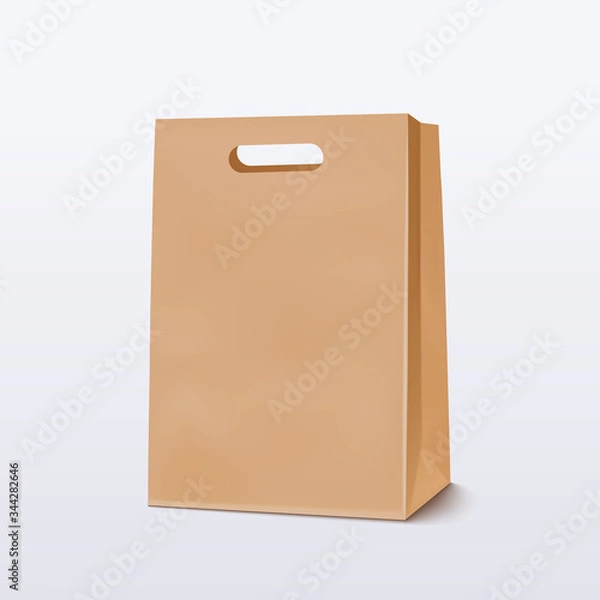 Fototapeta Empty Brown Shopping Bag