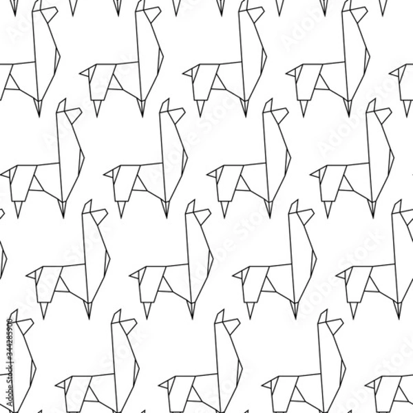 Fototapeta One-line origami pattern