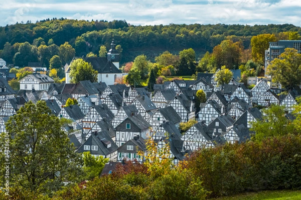Obraz View of the old, beautiful city of Freudenberg