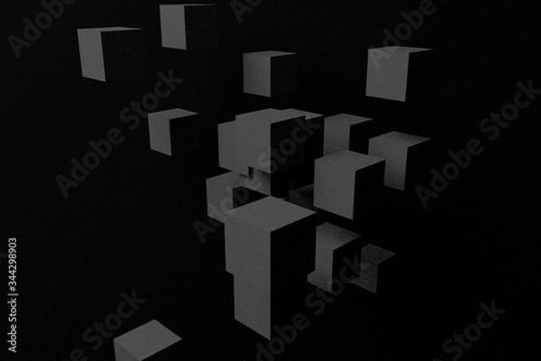 Obraz 3d rendered noise cubes