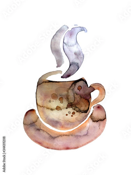 Obraz Watercolor coffee cup background