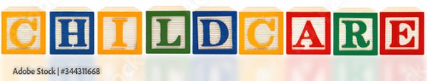 Fototapeta Childcare spelled out with Alphabet Blocks
