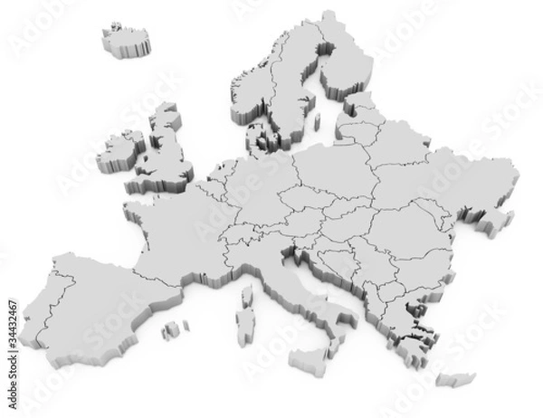 Obraz Mapa Europy 3D