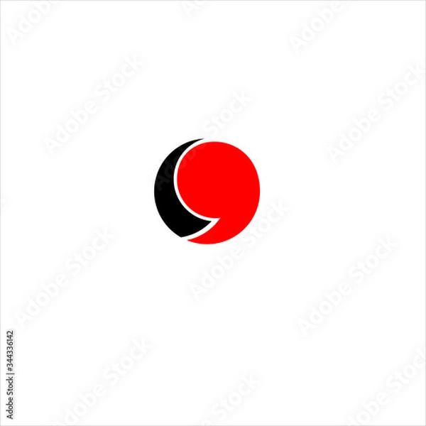 Fototapeta vector cool coma icon concept logo design template illustration eps 10