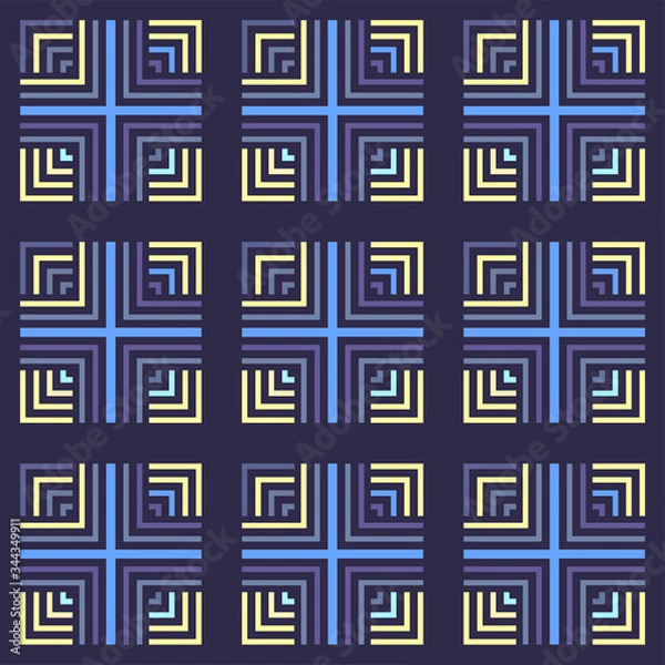 Fototapeta Colorful simple geometric pattern with abstract form, textile texture