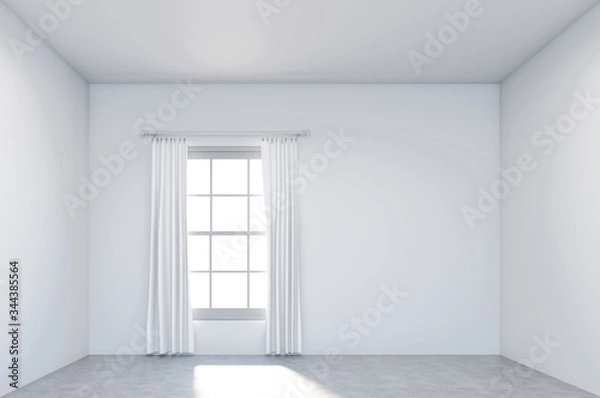 Fototapeta light white room. 3D rendering.