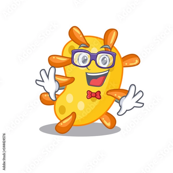 Fototapeta Mascot design style of geek vibrio with glasses