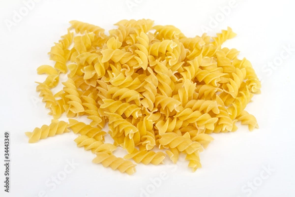Fototapeta close up of a dried italian pasta on white background