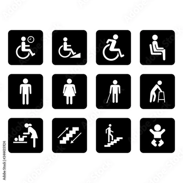 Fototapeta accesibility people icon vector design symbol