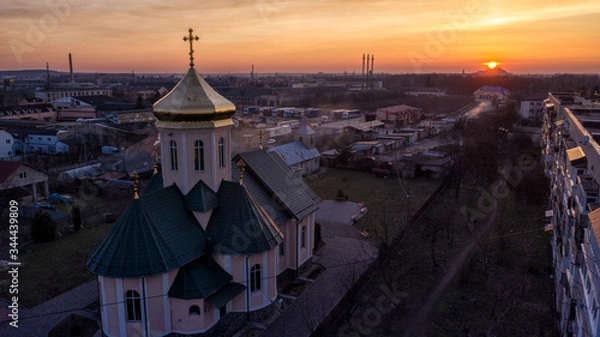 Obraz sunset over the church