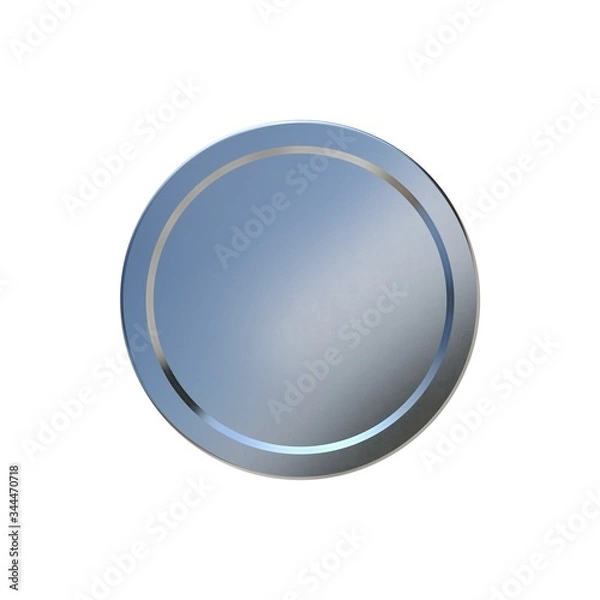 Fototapeta Coin. 3d Silver Coin. Realistic Coin