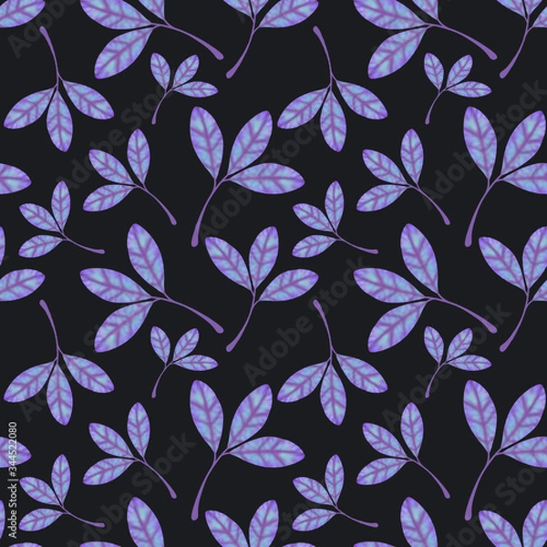 Obraz 
Digital illustration of seamless texture with silt leaves.