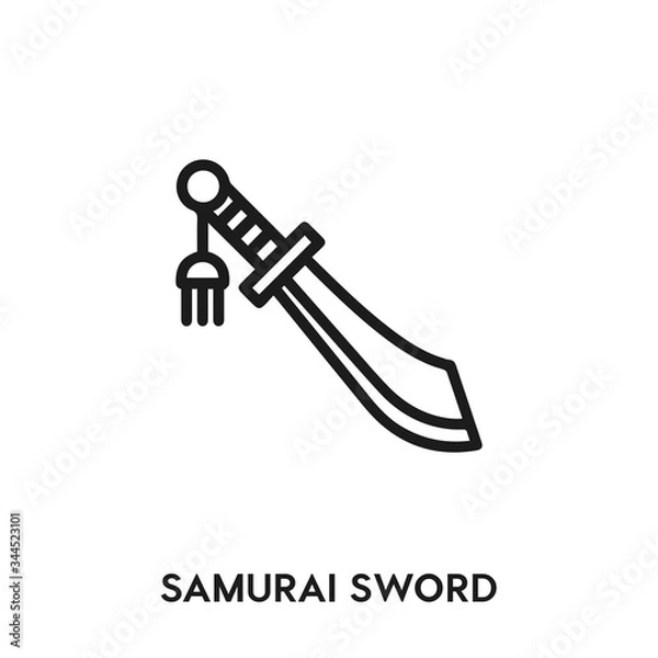 Obraz samurai sword icon vector. samurai sword sign symbol