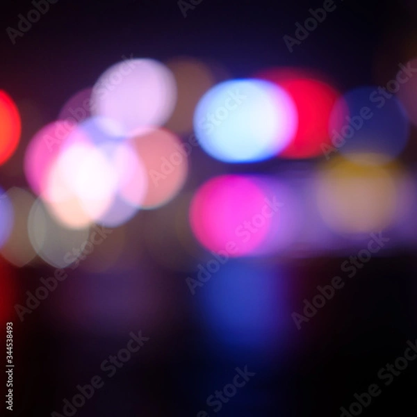 Fototapeta Bokeh of Hong Kong Victoria harbour night view from viewpoint Kowloon Public Pier.
